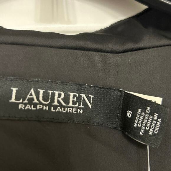 LAUREN RALPH LAUREN NWT Black Velvet Pleated Surplice Blouse Size 16 - Picture 9 of 15